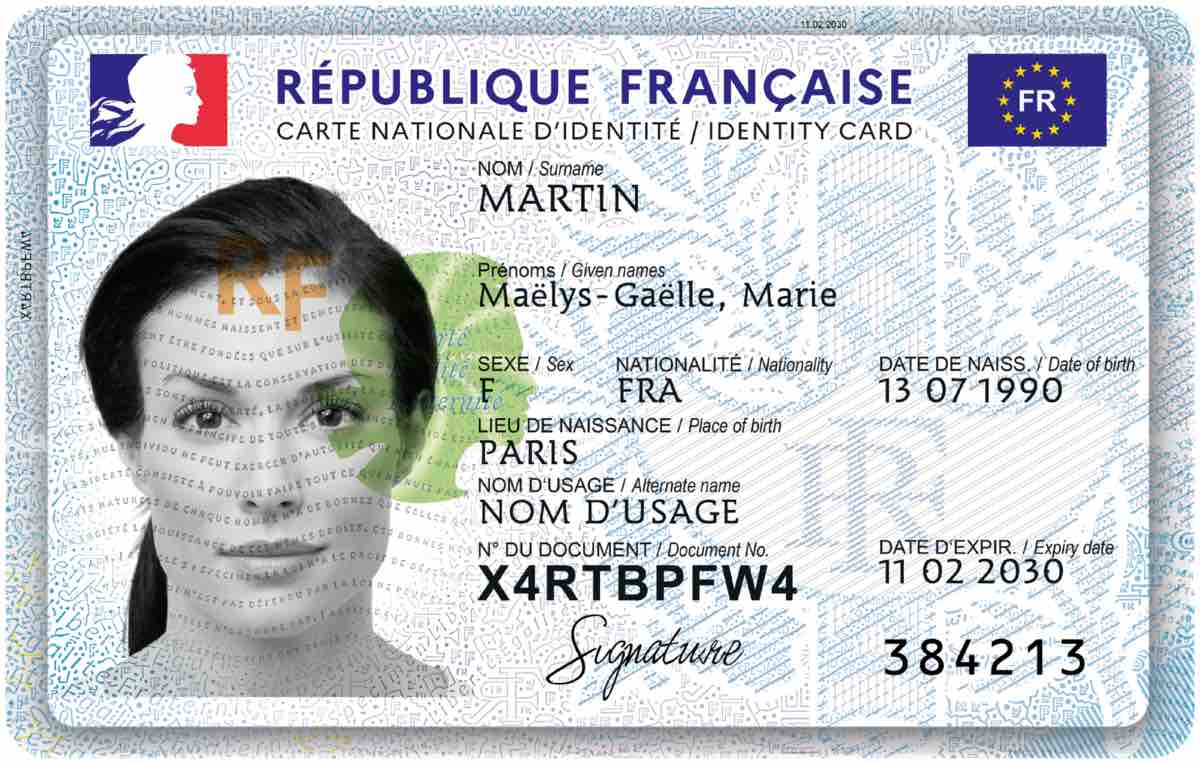 Carte d’Identité Française Enregistrée